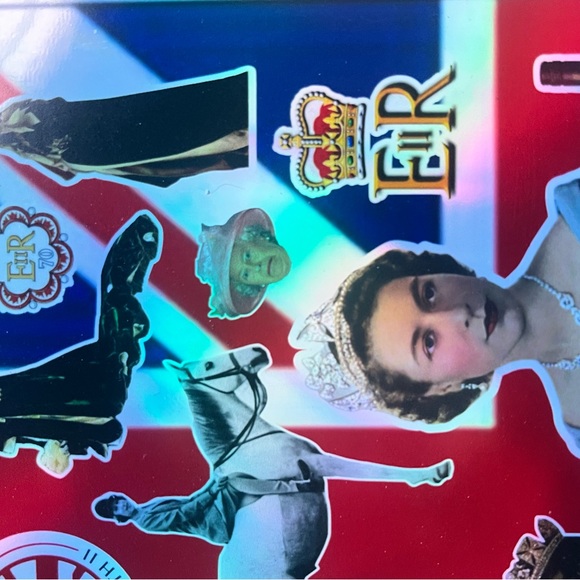 Her Majesty Queen Elizabeth II Holographic Kiss cut sticker sheet - Picture 4 of 6